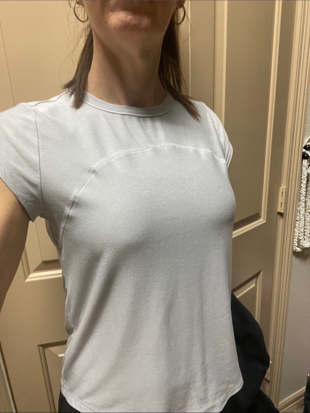 Old Navy Light Gray Crewneck Short Sleeve Top